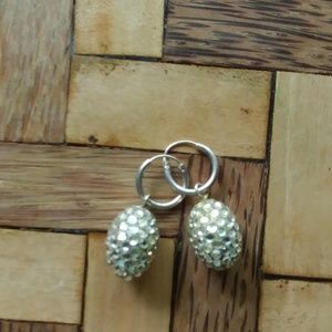Rhinestone Oval Dangling Earrings